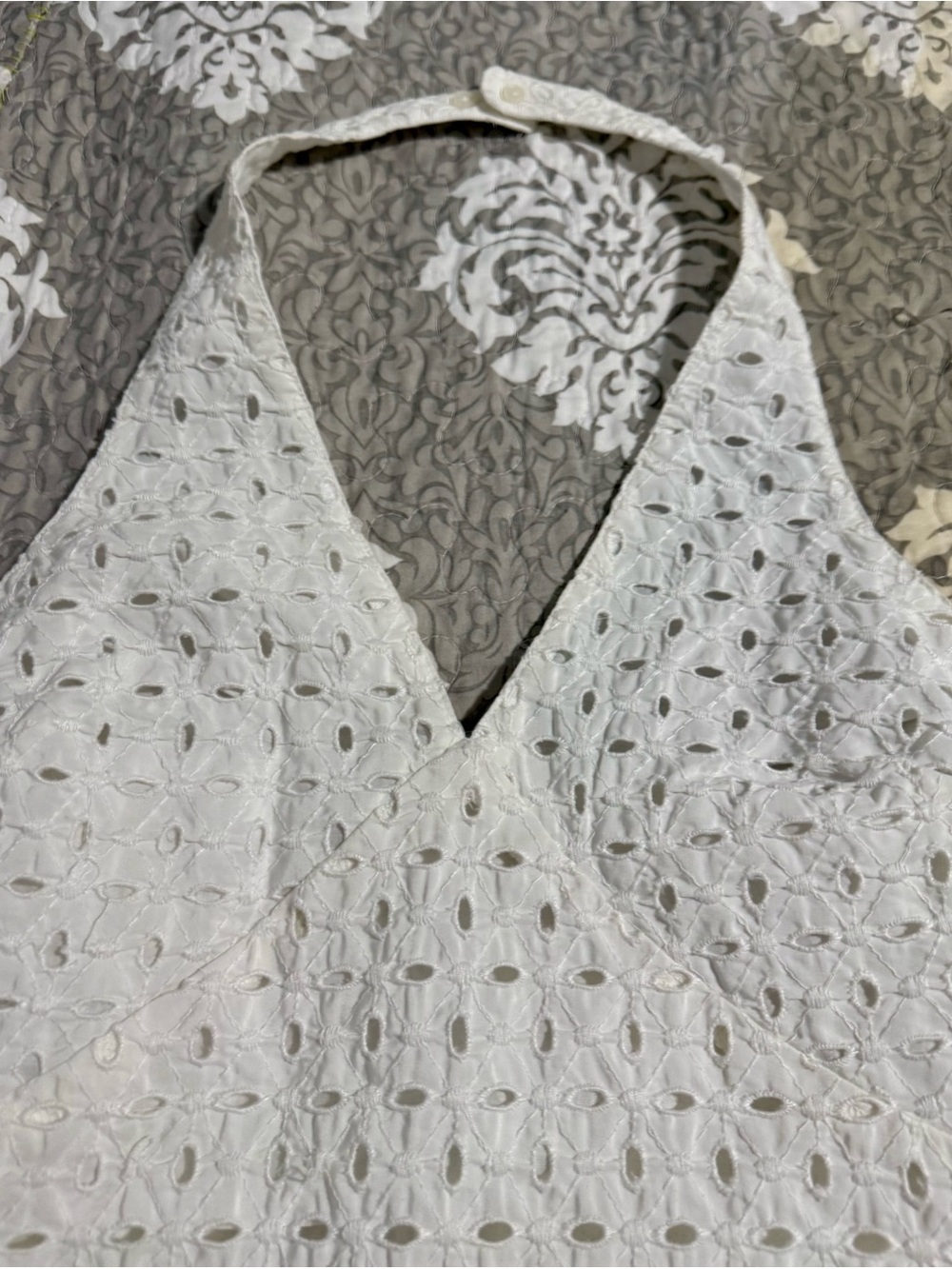 A new Day, NWT, S, White Eyelet Halter Maxi Dress P2P :15-17” - Picture 4 of 11